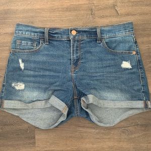 Boyfriend style denim shorts